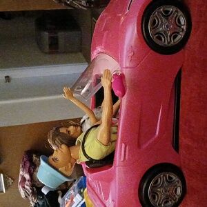 Ken, Barbie, And Puppy With Convertible